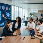 imprenditore PMI italiana usa strumenti di intelligenza artificiale al computer nel 2026