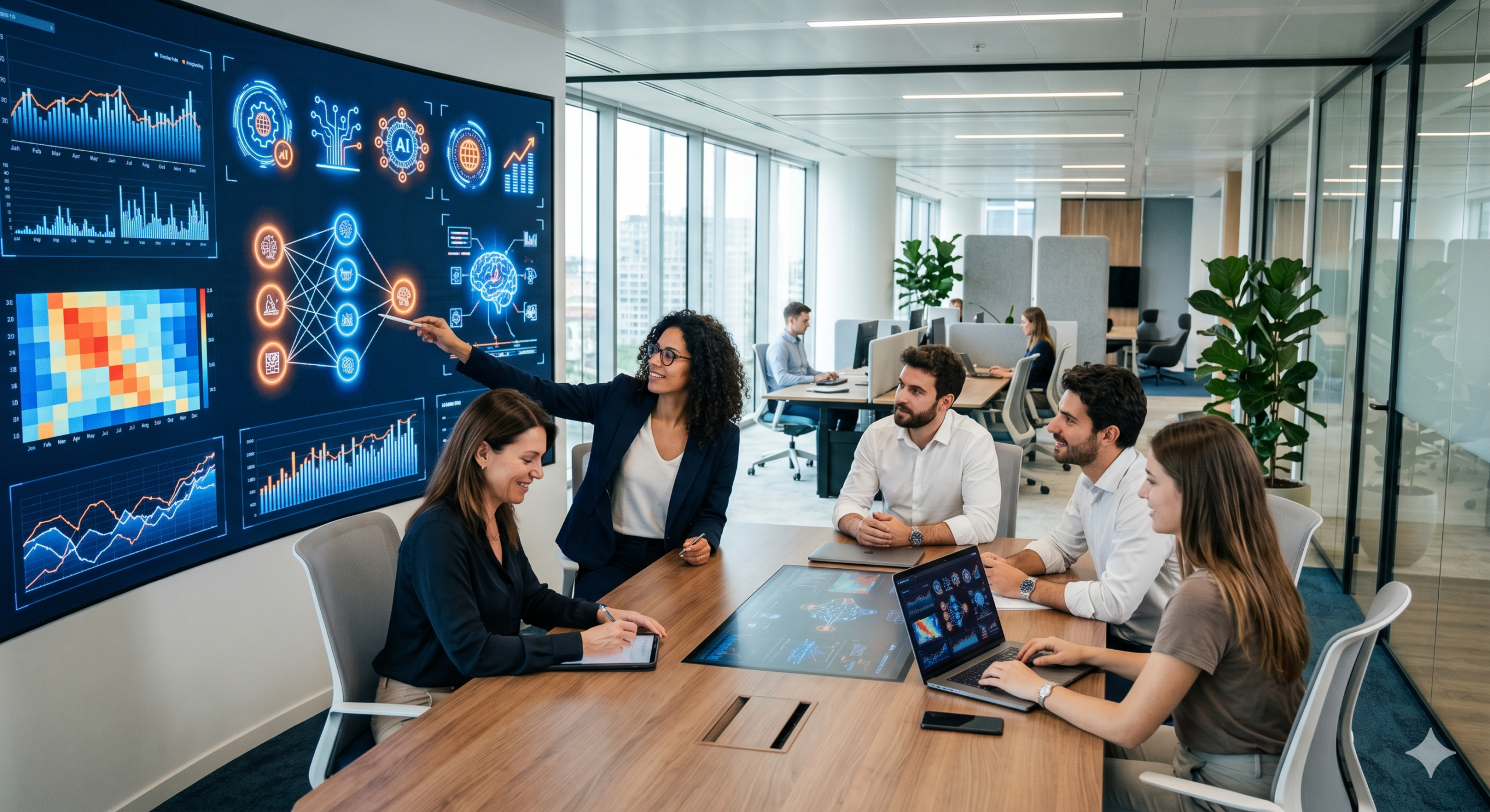 imprenditore PMI italiana usa strumenti di intelligenza artificiale al computer nel 2026
