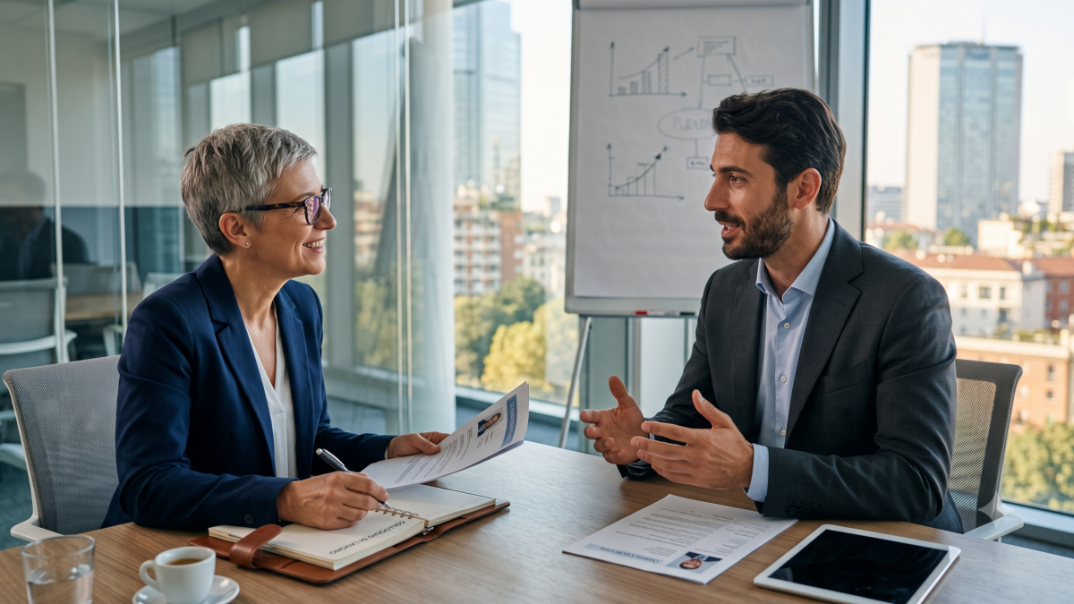 colloquio con candidato manager per posizione dirigenziale in PMI italiana