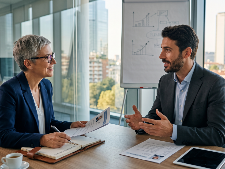 colloquio con candidato manager per posizione dirigenziale in PMI italiana