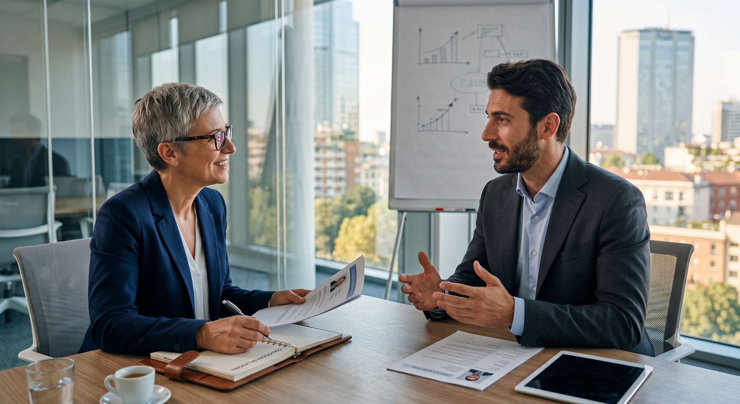 colloquio con candidato manager per posizione dirigenziale in PMI italiana